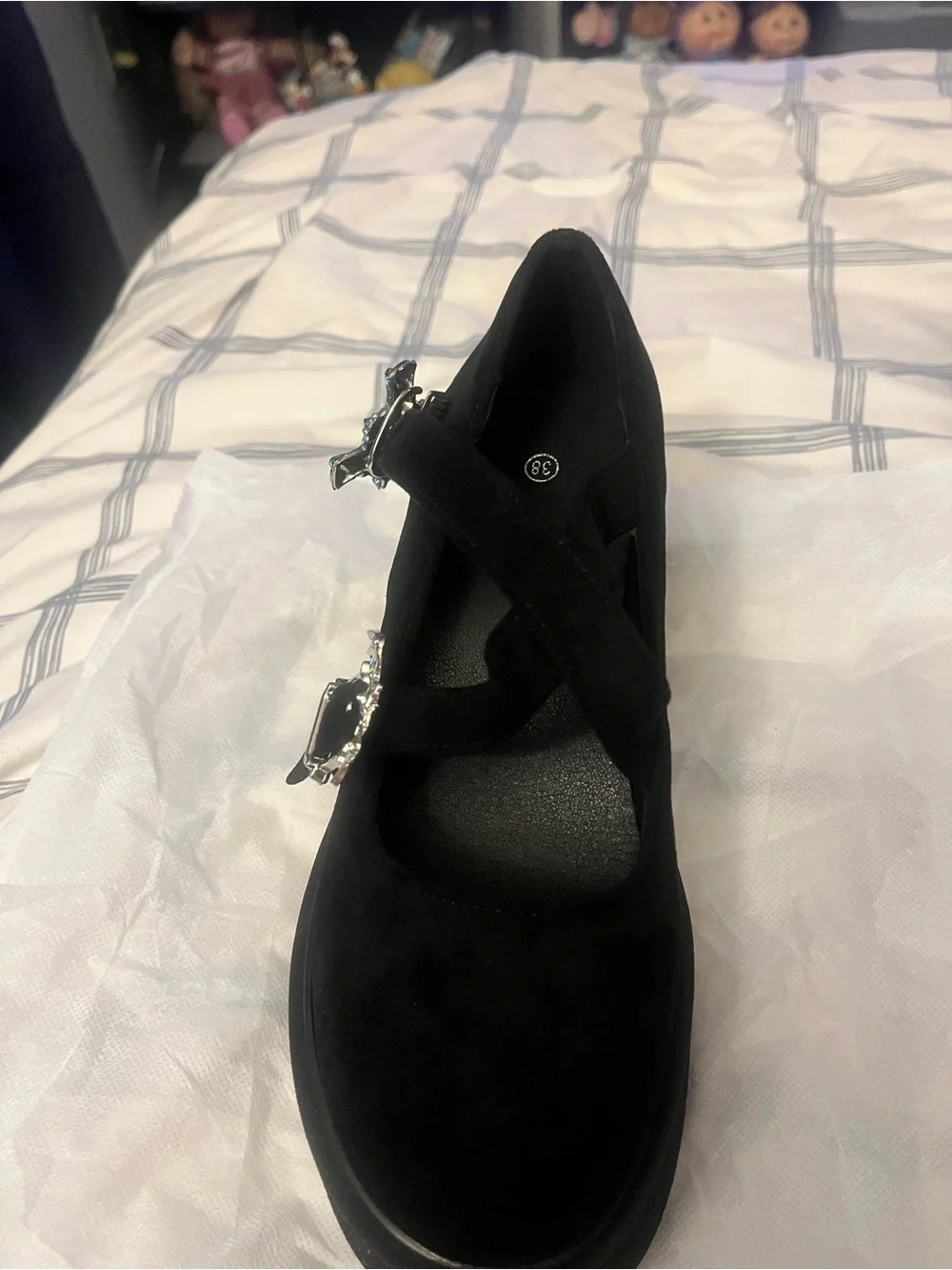 Platform Mary Jane Pumps in Black